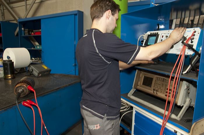 Test bench for reconditioned electrical motors for forklifts, aerial work platforms, telehandlers ...