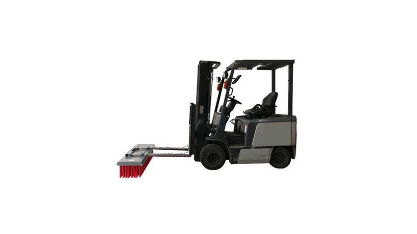 Lazy Sweeper mounted on forklift
