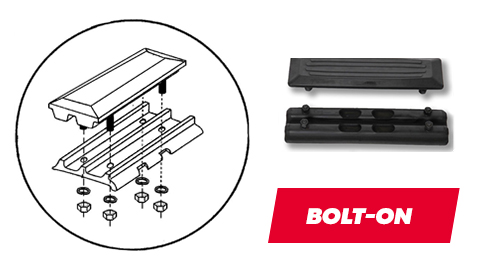 Bolt-on rubber pads