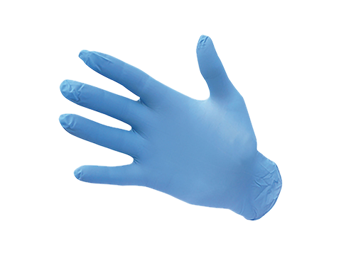 mavi pudrasız nitril eldivenler