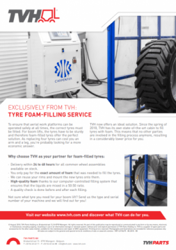 Foam-filled tyres filling cabin