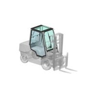 Truck-mounted forklift cabins